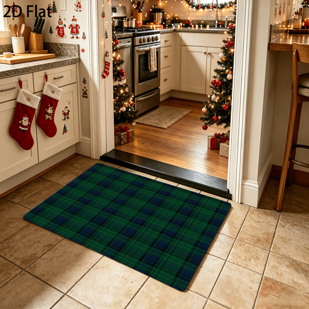 Festive Plaid Entry Mat