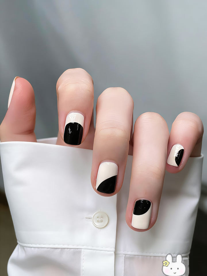 Abstract Geometric Press-On Nail Art Set