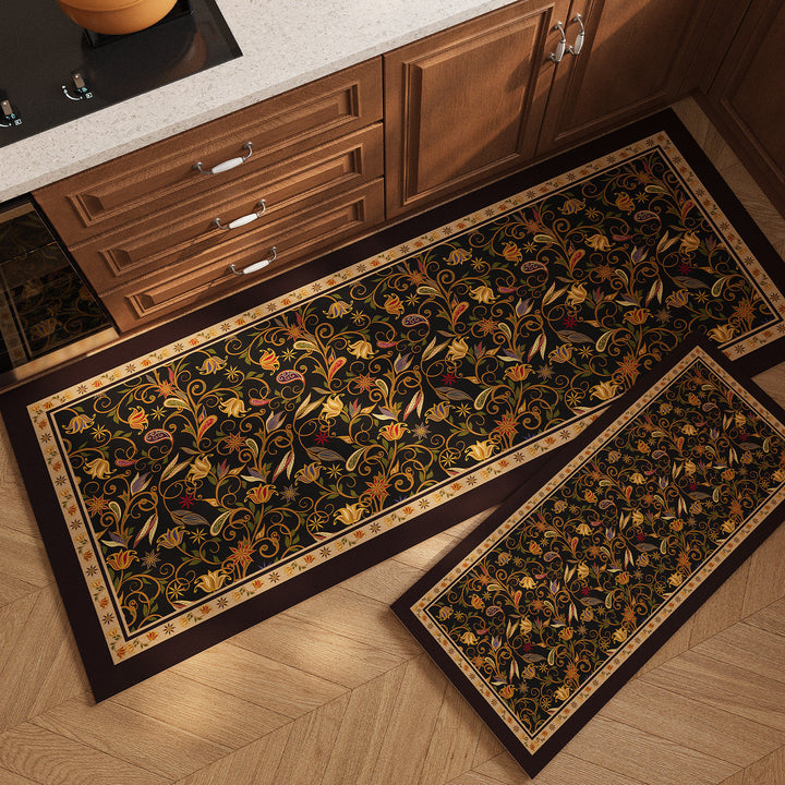 Vintage Tile Pattern Kitchen Mat