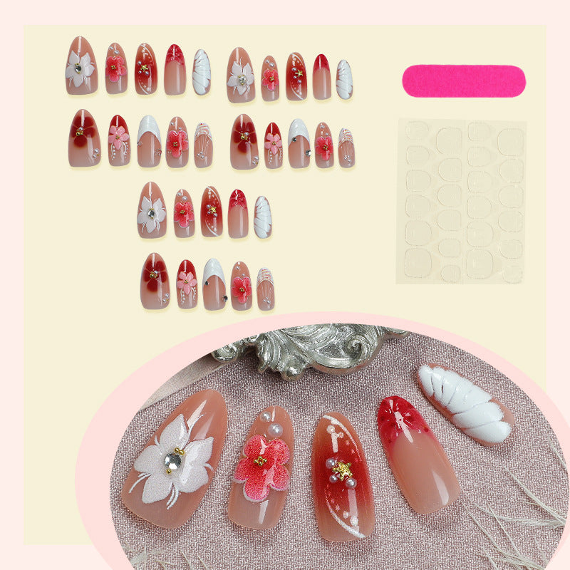 Artificial nail set with floral accents Kalsten