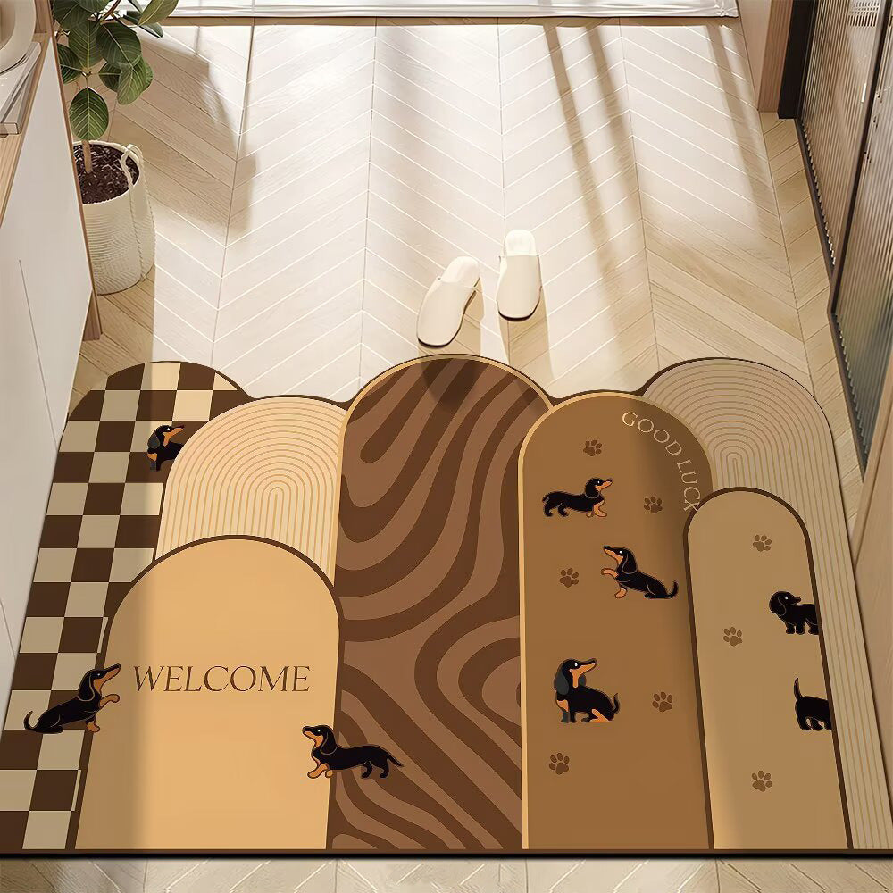 Fun Dachshund-Themed Bath Mat