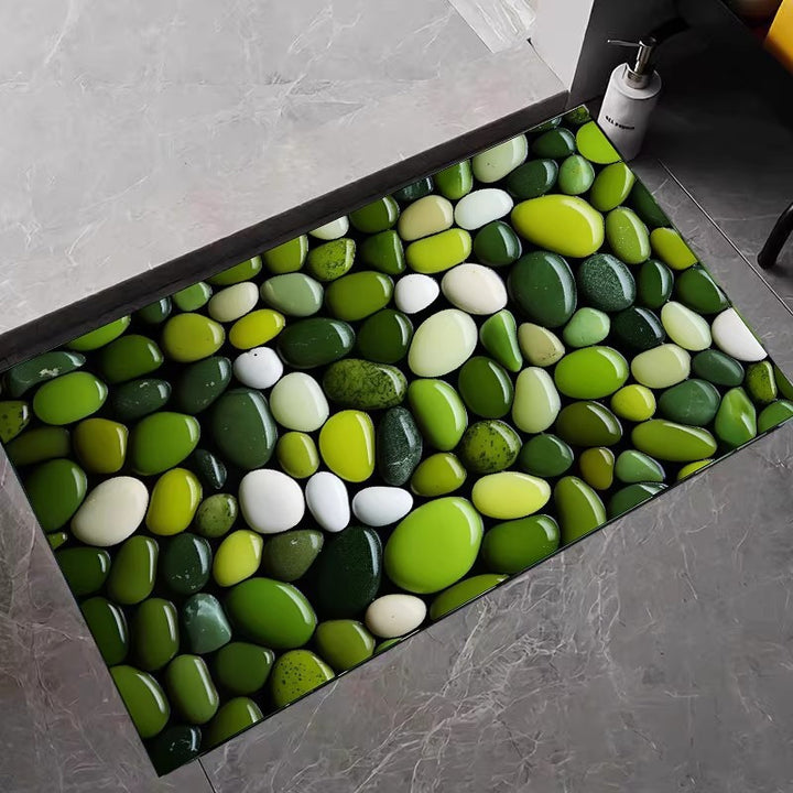 Artistic 3D Gemstone-Themed Bath Mat