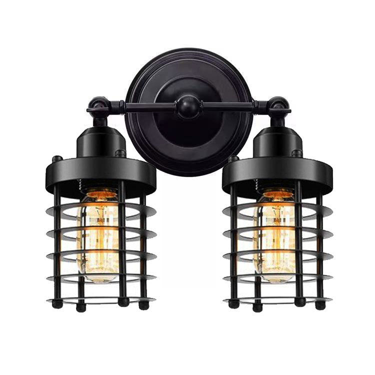 Industrial Style Double-Bulb Wall Light