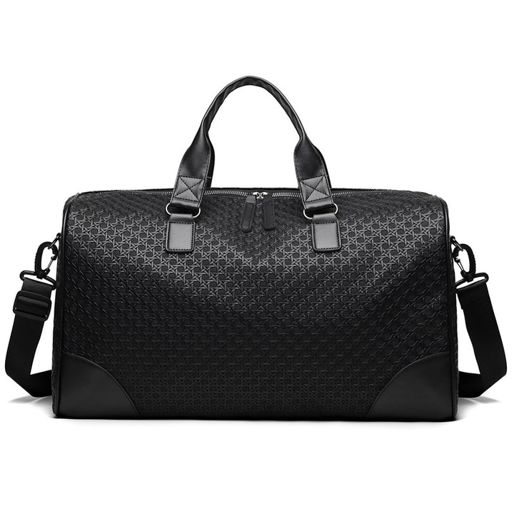Luxury Woven Leather Weekend Duffle Bag Kalsten