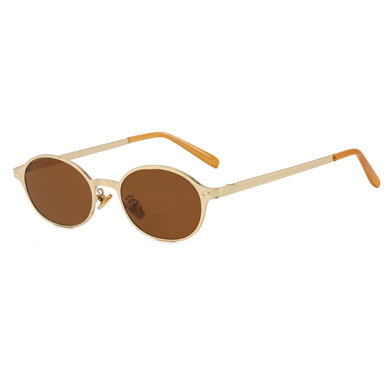 Women's round glasses with a delicate metal frame and comfortable nose pads Kalsten