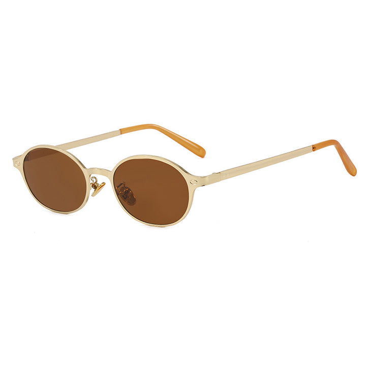 Women's round glasses with a delicate metal frame and comfortable nose pads Kalsten