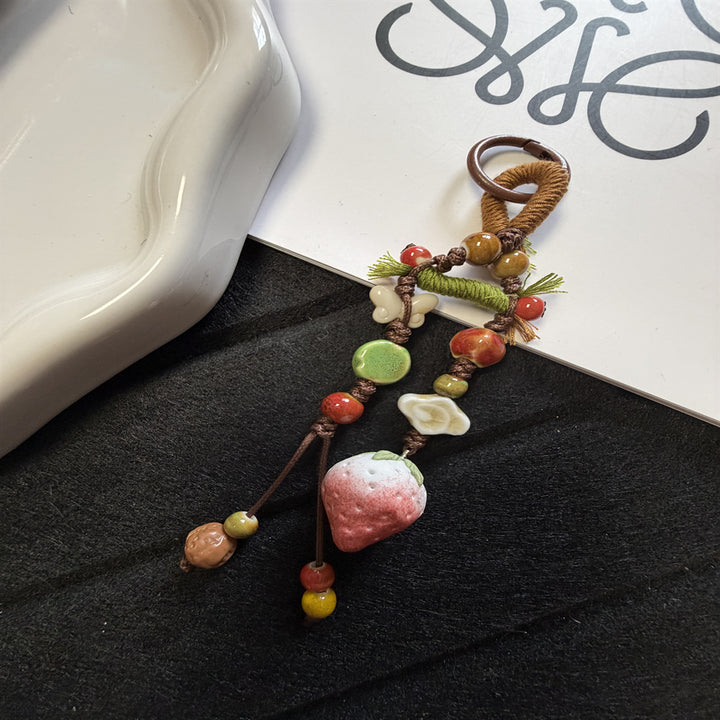 Decorative Beaded Fruit-Themed Keychain Kalsten