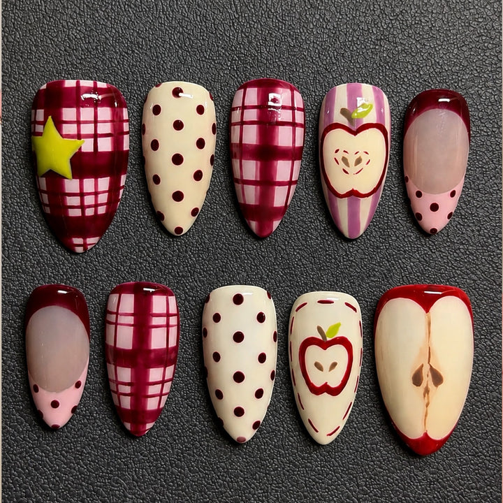 Stylish art nail set with cheerful fruit designs Kalsten