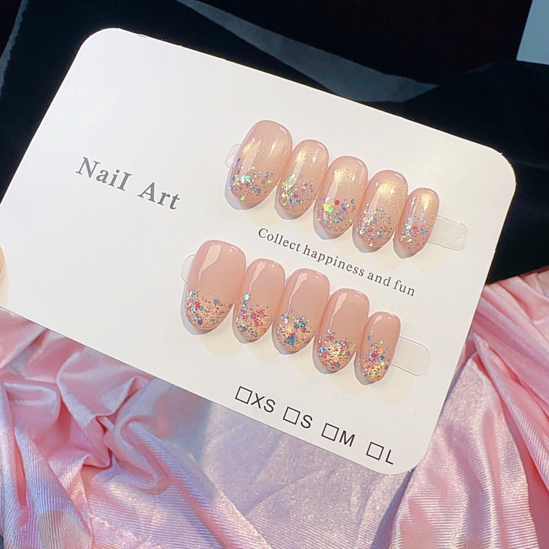 Artistic Glittered Press-On Nail Set Kalsten