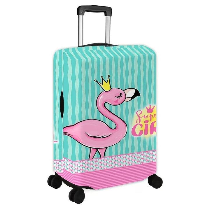 Women's nan elastic suitcase cover with flamingo print, stretch protective cover with zipper and non-slip interior attachment Kalsten