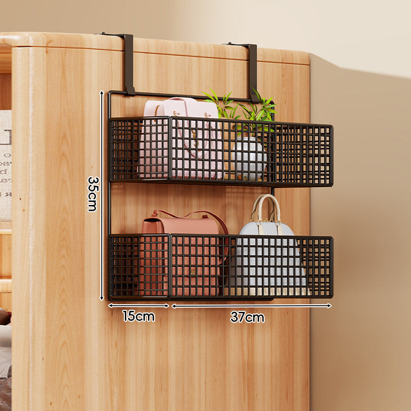 Over-the-Door Multi-Tier Metal Grid Hanging Storage Organizer