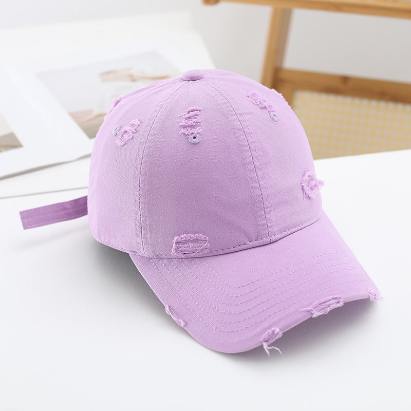 Women's fashionable destroyed baseball cap with adjustable strap Kalsten