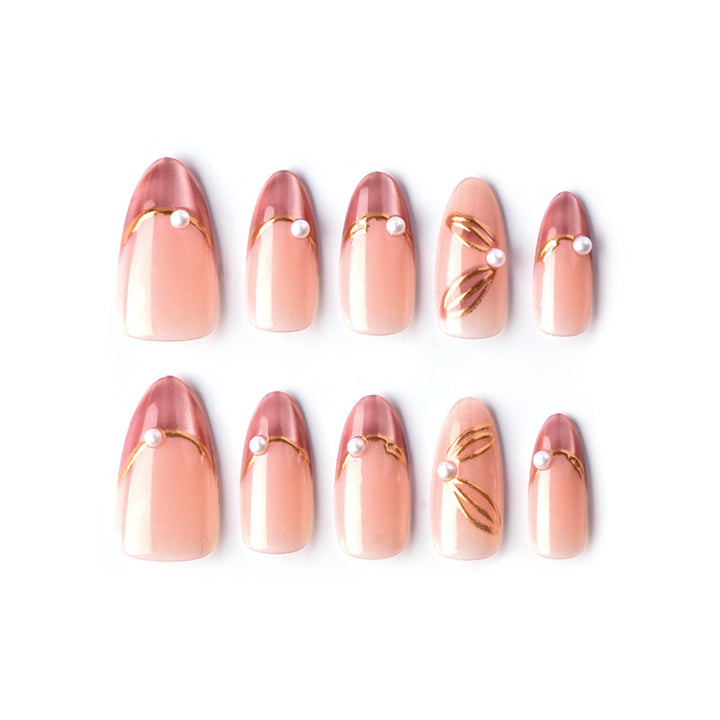 Glamorous French Tip Press-On Nail Art Kalsten