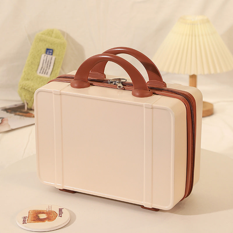 structured hard-shell vanity travel case with dual top handles and lockable zipper Kalsten