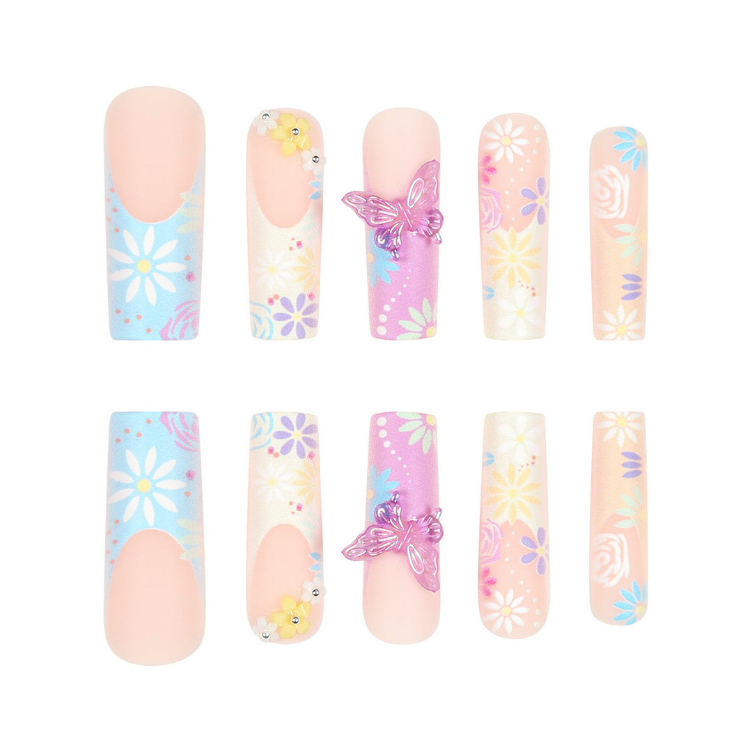Decorative Floral Themed Nail Art Extensions Kalsten