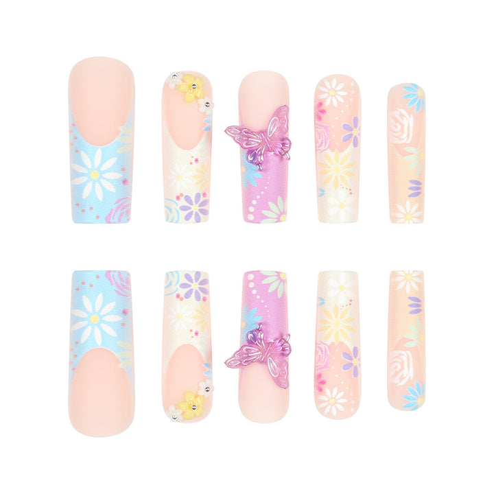 Decorative Floral Themed Nail Art Extensions Kalsten