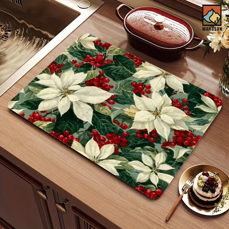 Festive Christmas-Themed Kitchen Mat