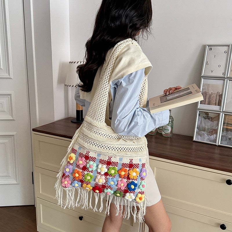 Handcrafted Floral Crochet Tote Kalsten