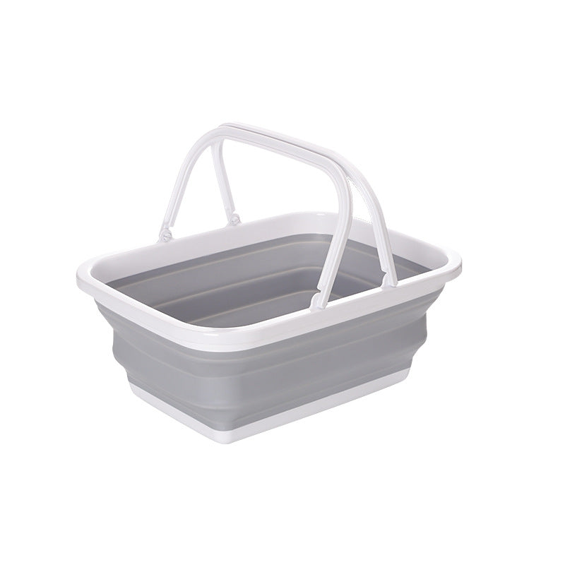 Compact foldable carrying basket with reinforced frame and non-slip bottom