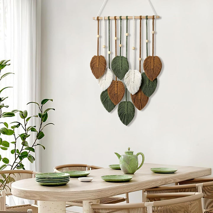 Macrame Leaf Wall Hanging Art Kalsten