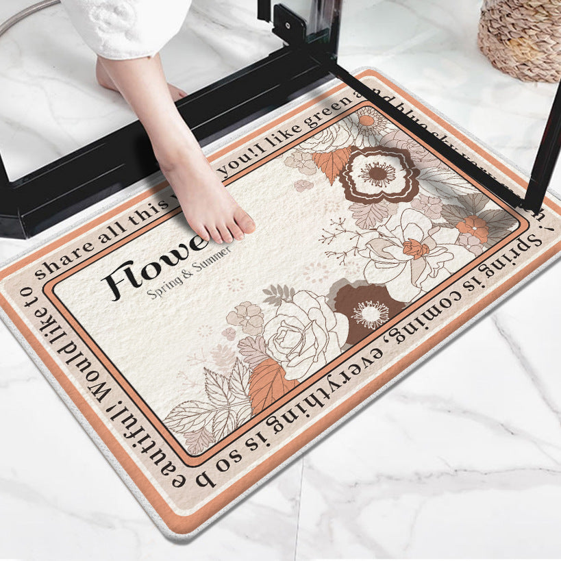 Floral Inspirational Welcome Mat