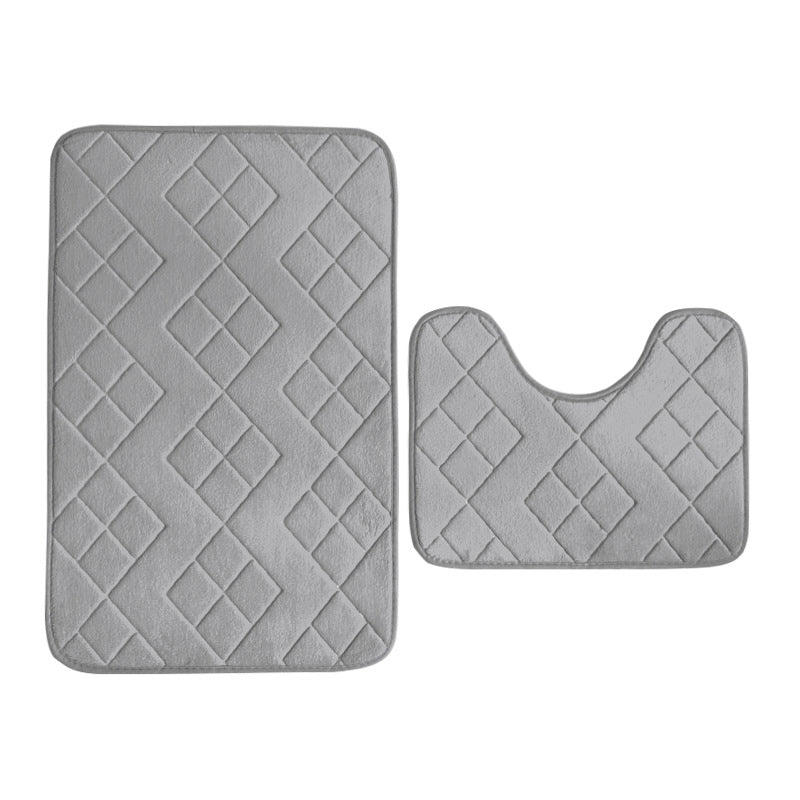 Luxurious Quilted Memory Foam Bath Mat Set Kalsten