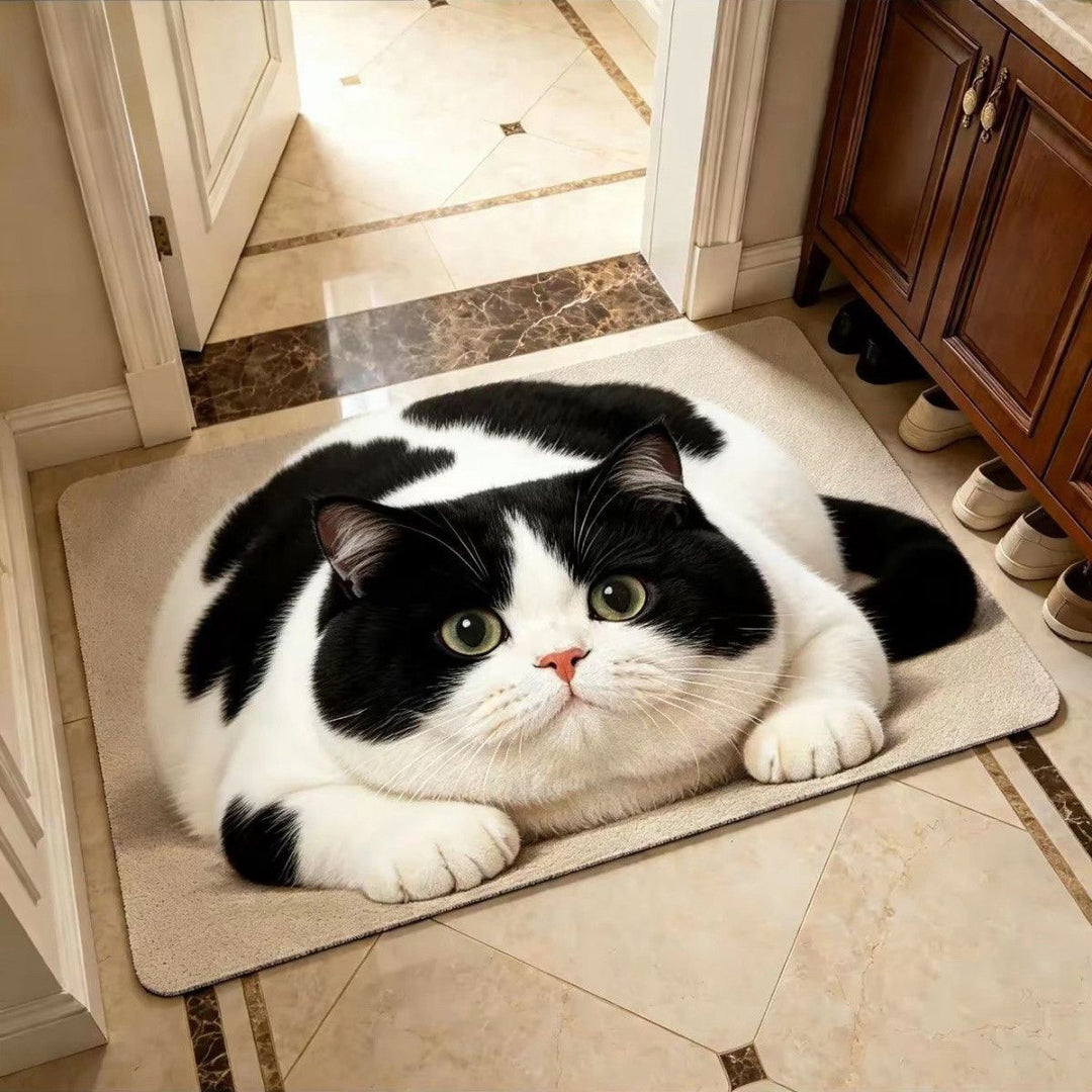 Cute Cat-Themed Plush Area Rug
