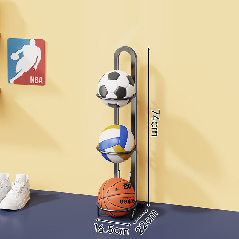 Multi-Tier Vertical Sports Ball Storage Rack with Wall-Mount Option