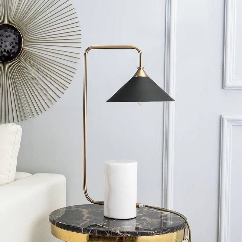 Modern Marble Table Lamp with Adjustable Shade