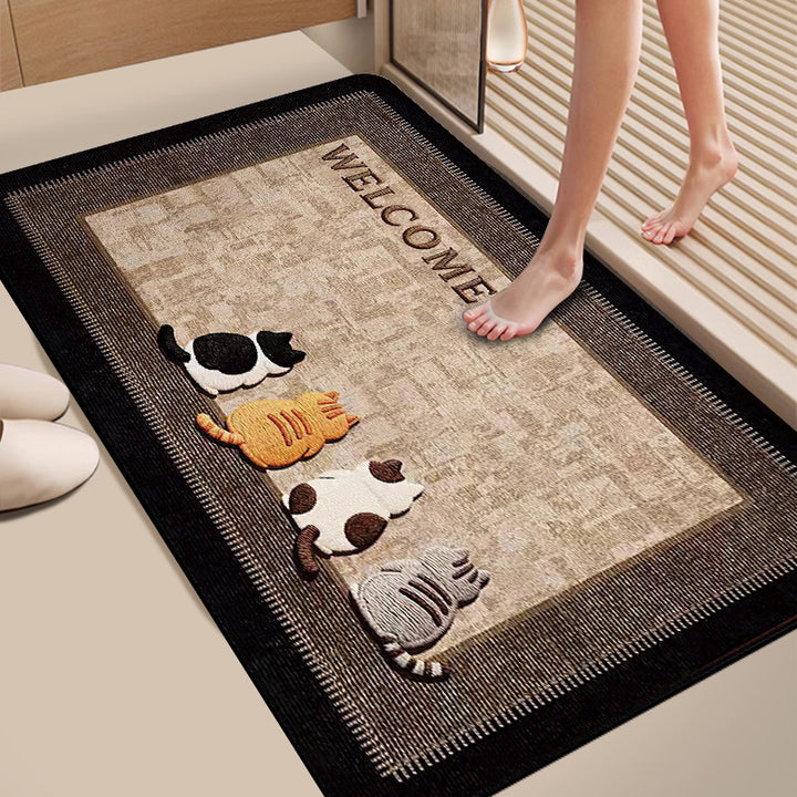 Fun Cat-Themed Bath Mat Kalsten