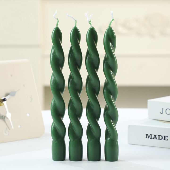 Twisted Spiral Taper Candle Set for Tabletop Decor