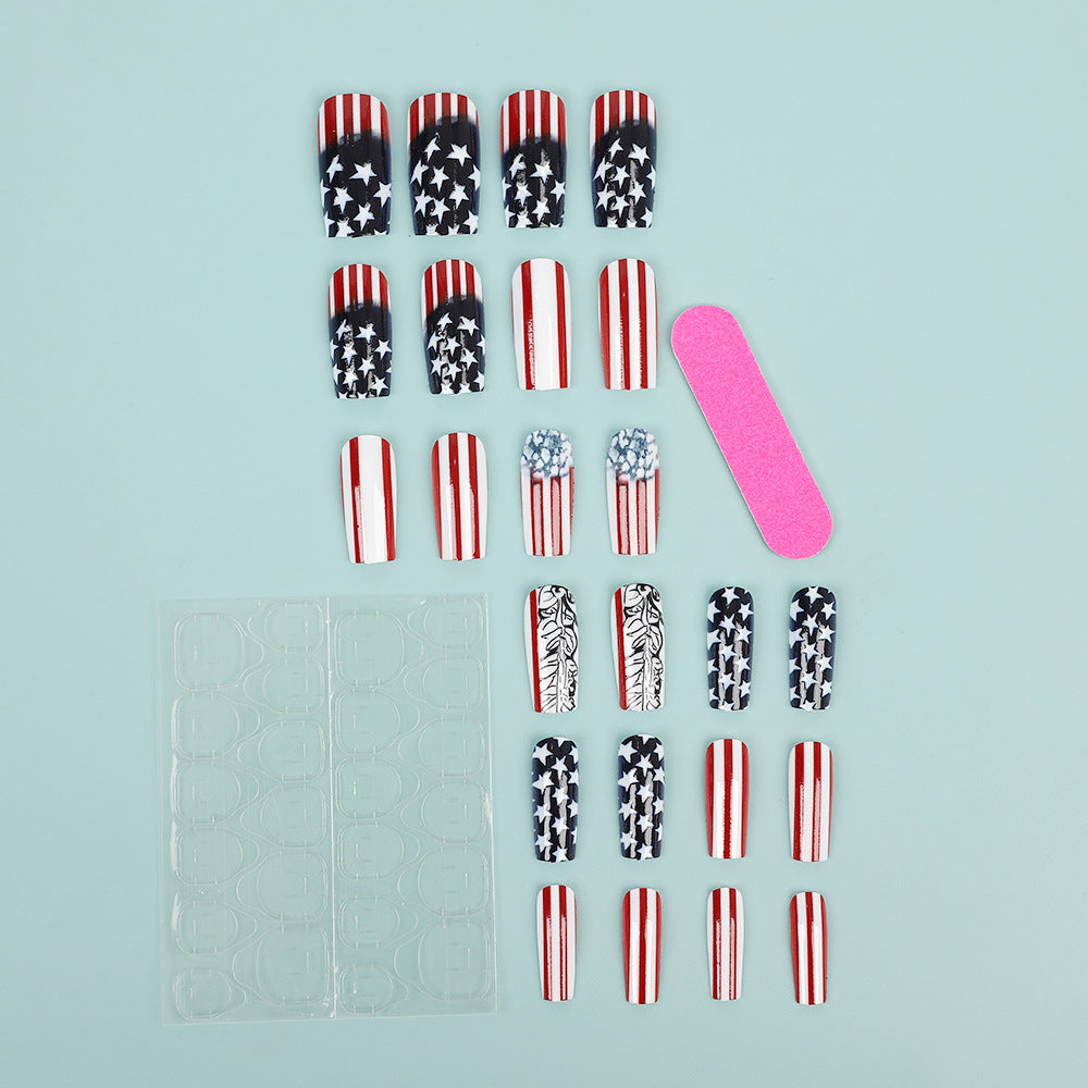 Creative artificial nails with patriotic design Kalsten