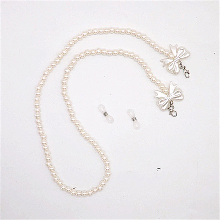 Elegant pearl glasses chain with bow pendants Kalsten