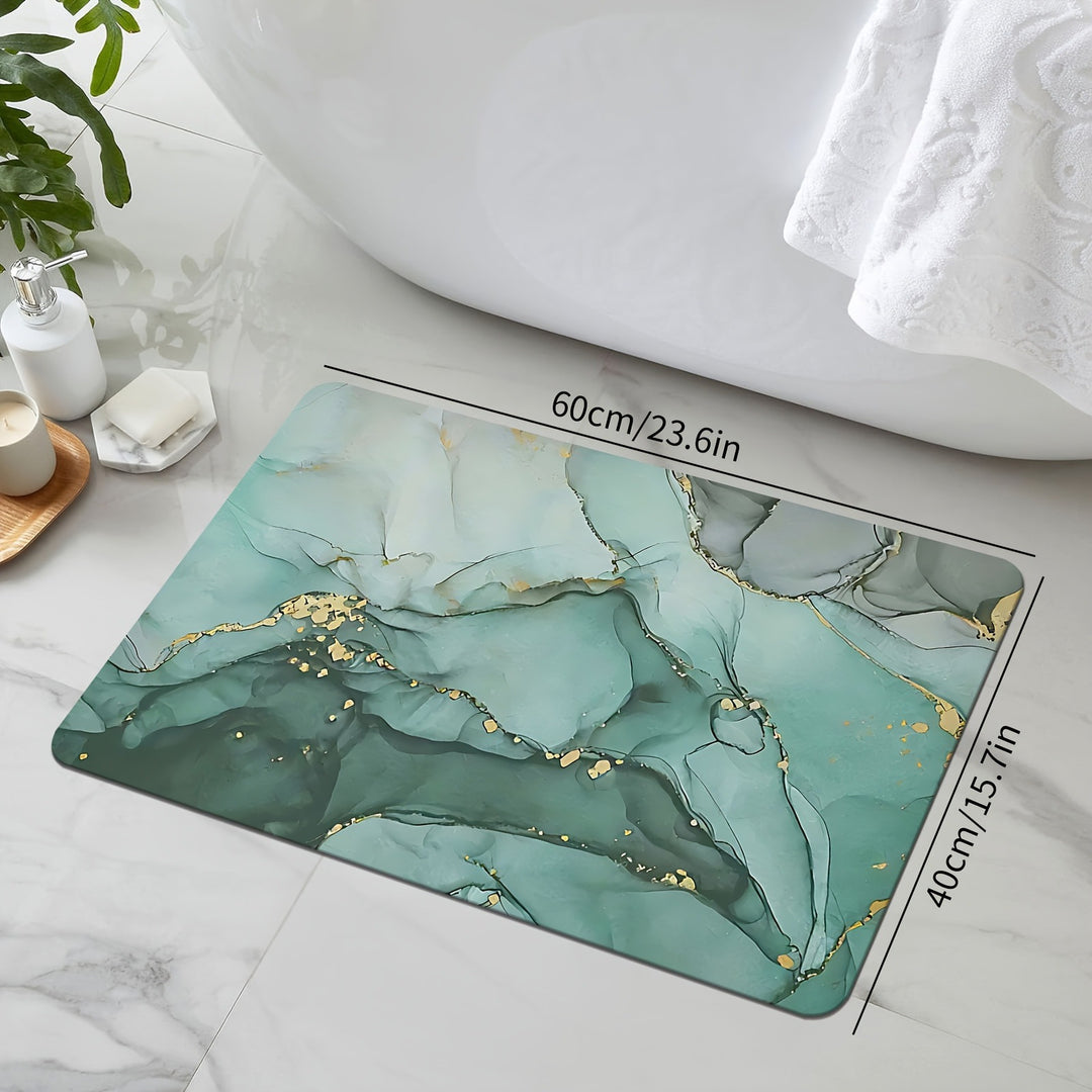 Luxurious Marble Design Bath Mat