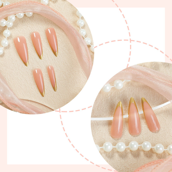 Elegant Long-Shape Press-On Glossy Nail Set Kalsten