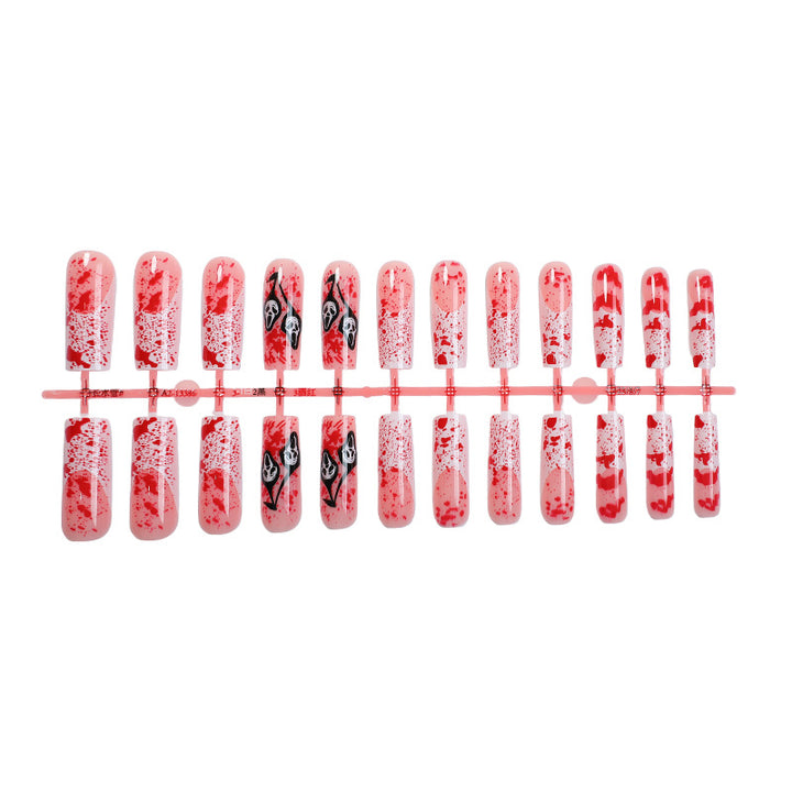 Acrylic Nail Set with Creative Bloody Splatter Design Kalsten