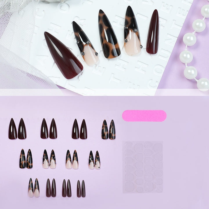 Acrylic nail set with luxurious leopard and elegant accents Kalsten