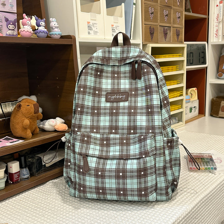 Trendy Plaid Pattern Backpack Kalsten