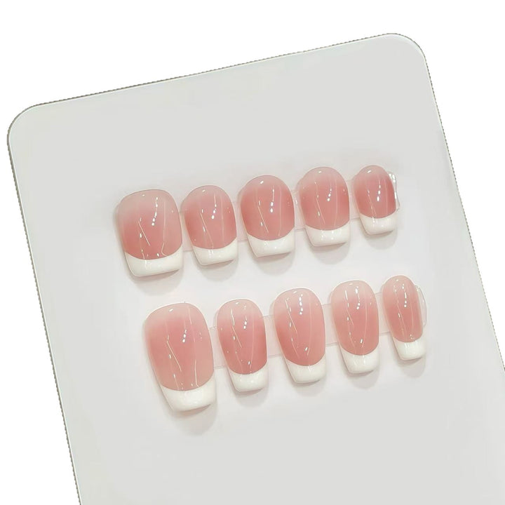 Elegant French Tip Press-On Nail Design Kalsten
