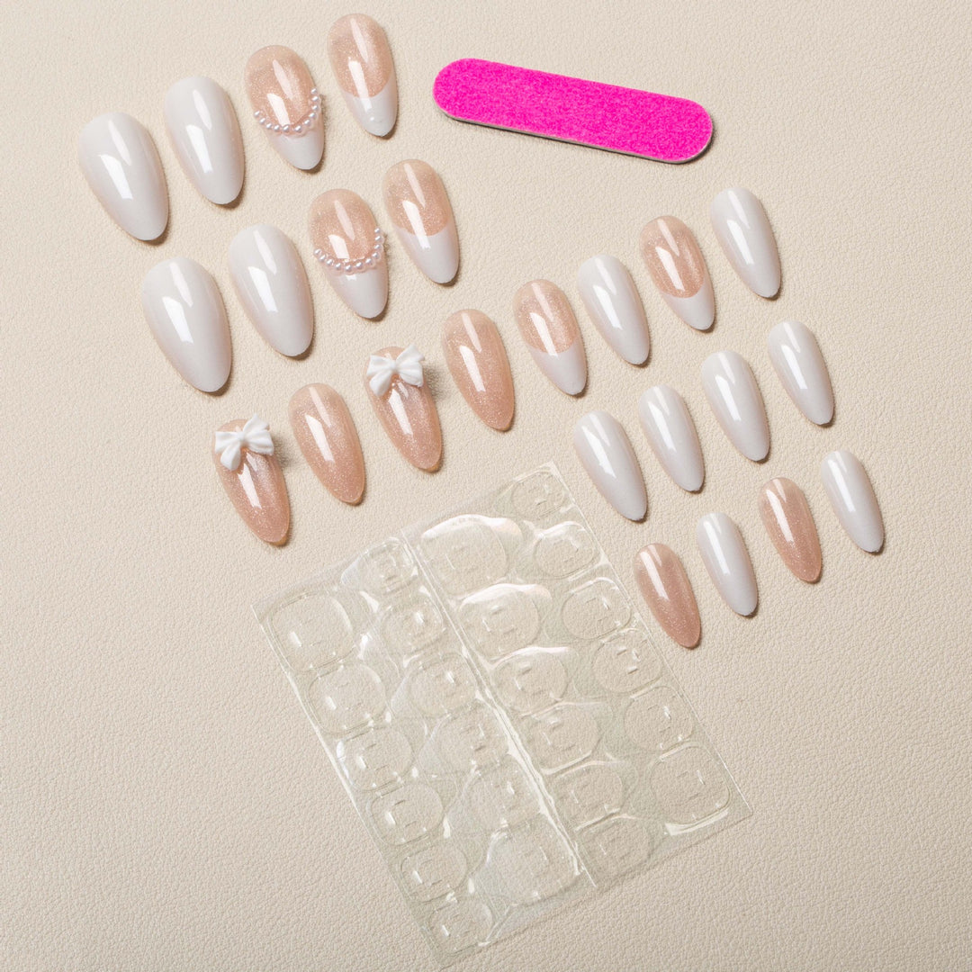 Elegant Almond Shape Press-On Nail Art