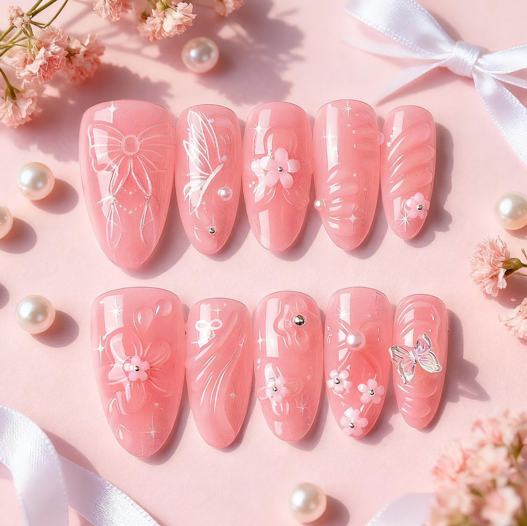 Floral Artistry Press-On Nails