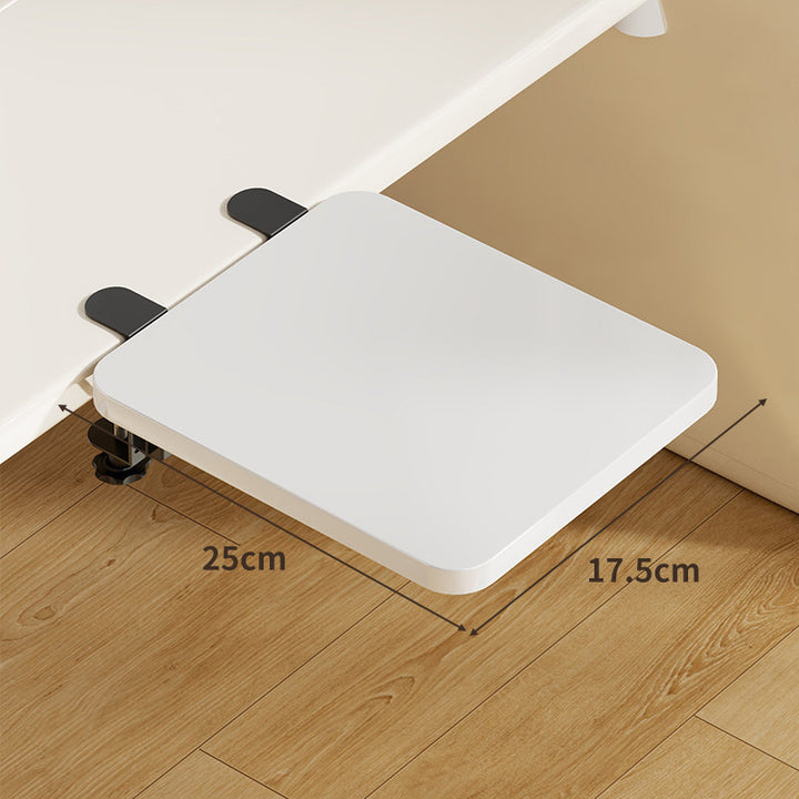 Under-Desk Bamboo Slide-Out Work Surface Clamp-Mounted Keyboard & Mouse Platform