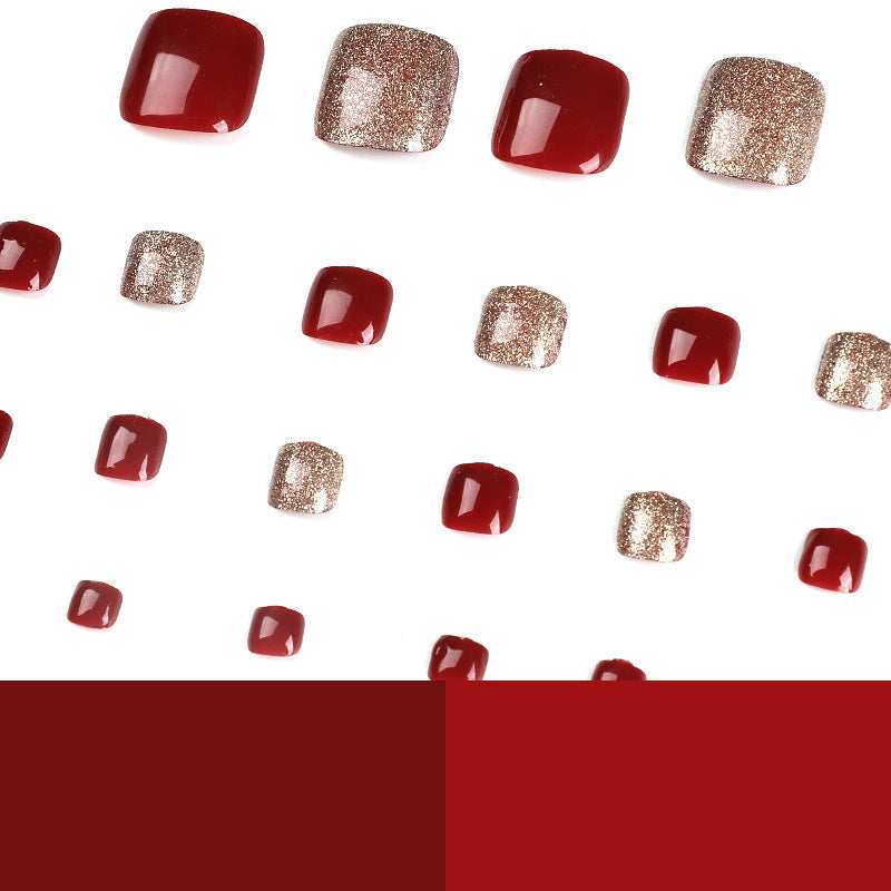 Elegant foot nail art with glitter and gradient Kalsten
