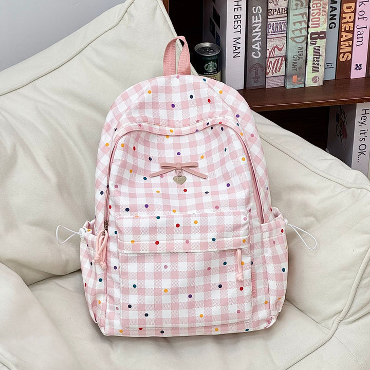 Playful Checked Pattern Backpack Kalsten