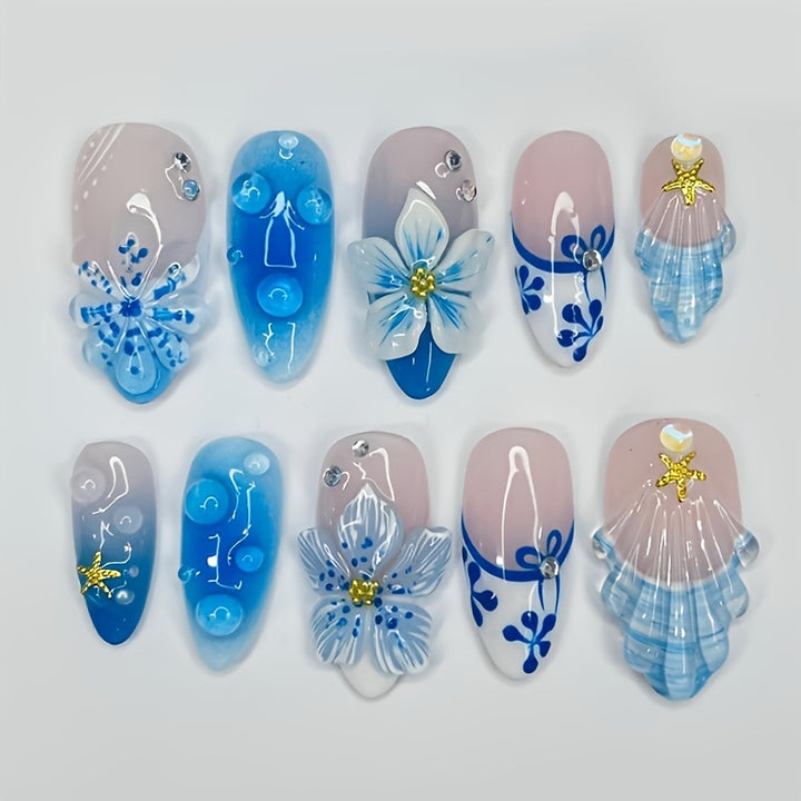 Decorative Floral Press-On Nails Kalsten