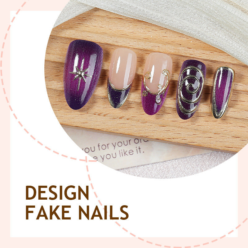 Acrylic nail set with elegant shimmer design Kalsten