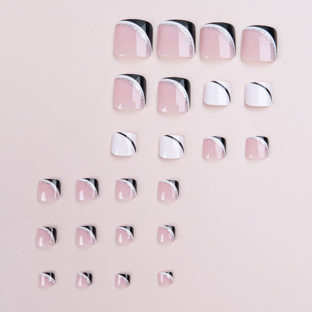Artistic Geometric Pedicure Nail Art