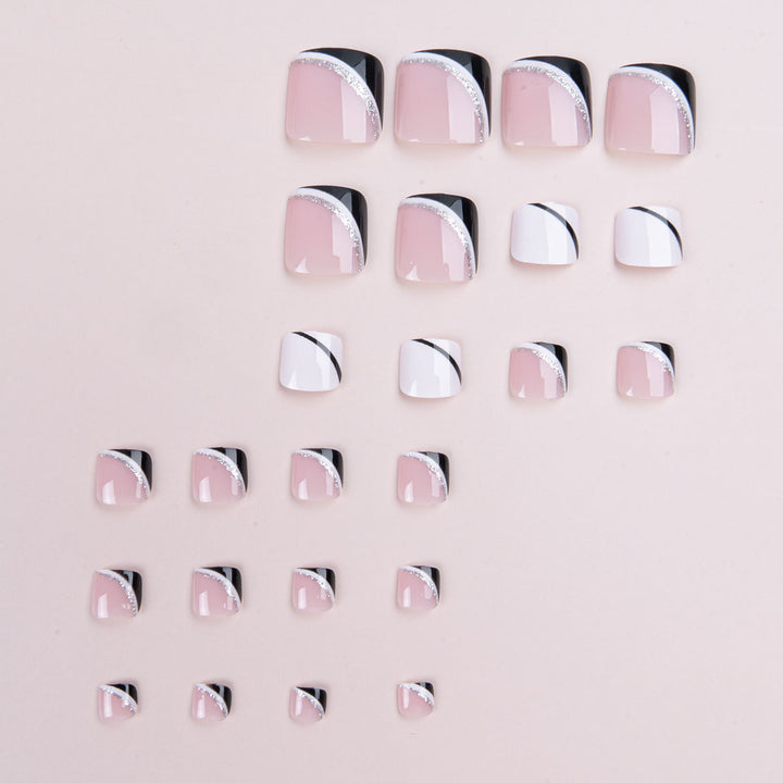 Artistic Geometric Pedicure Nail Art