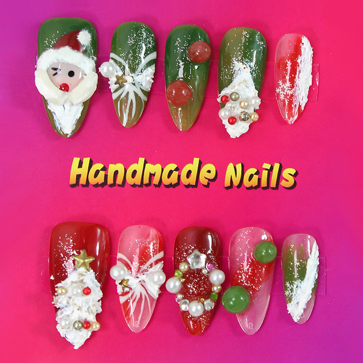 Artificial nails with festive Christmas design Kalsten