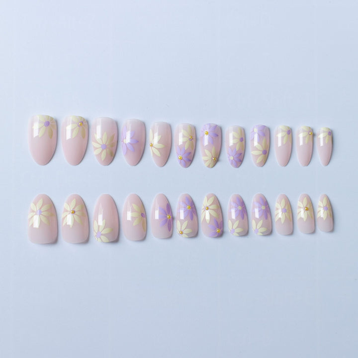 Elegant Floral Acrylic Nail Art